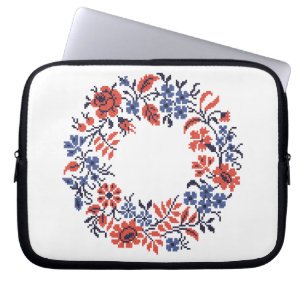 Flowers cycle laptop sleeve