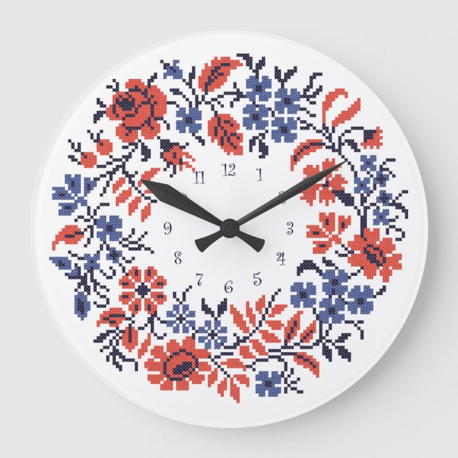 Flowers cycle large clock (Front)