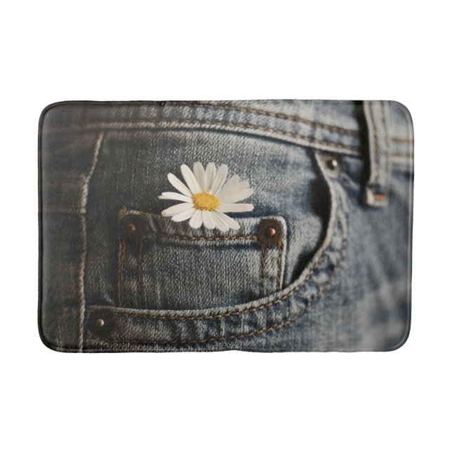 Flowers | Daisy in Jeans Pocket Bath Mat (Front)