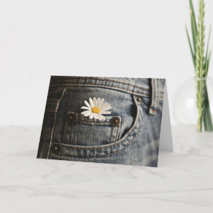 Flowers   Daisy in Jeans Pocket Card