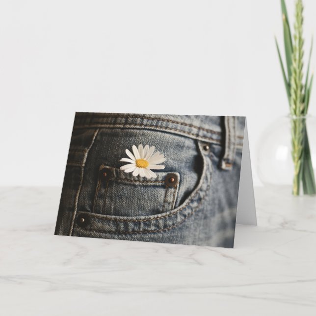 Flowers | Daisy in Jeans Pocket Card (Front)