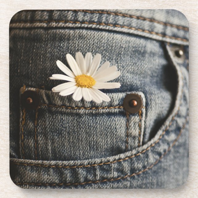 Flowers | Daisy in Jeans Pocket Coaster (Front)
