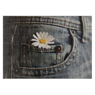 Flowers Daisy in Jeans Pocket Cutting Board