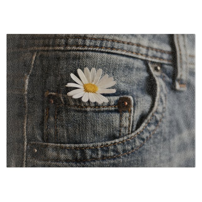 Flowers | Daisy in Jeans Pocket Cutting Board (Front)
