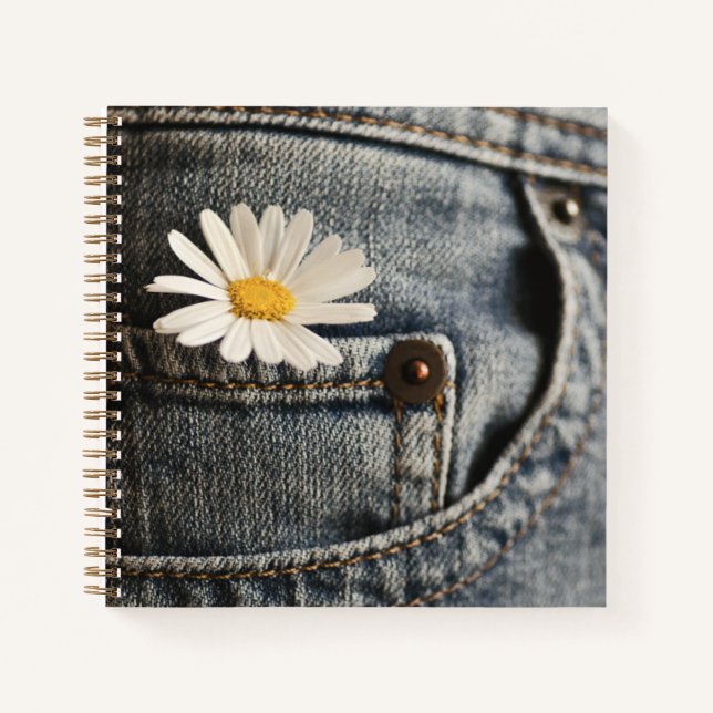 Flowers | Daisy in Jeans Pocket Notebook (Front)
