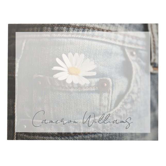 Flowers | Daisy in Jeans Pocket Notepad (Front)
