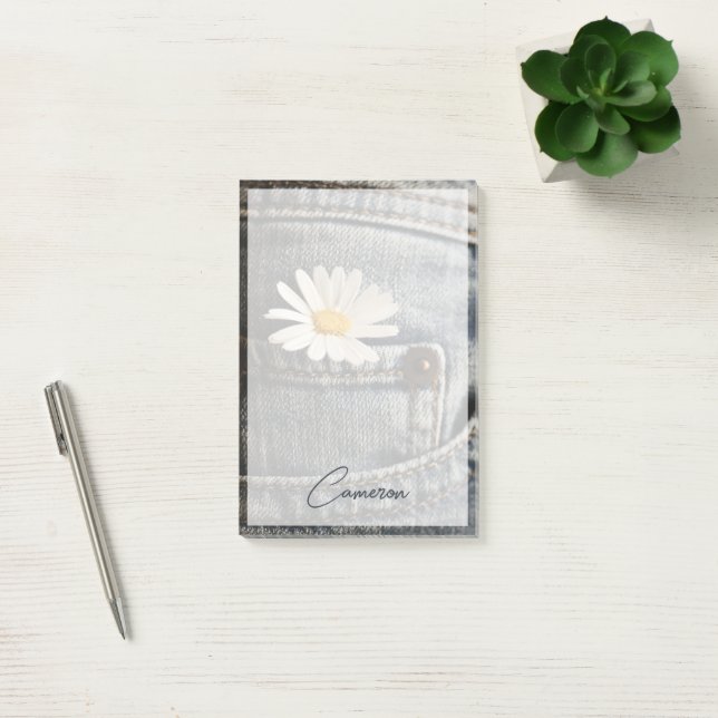 Flowers | Daisy in Jeans Pocket Post-it Notes (Office)