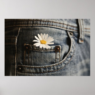 Flowers   Daisy in Jeans Pocket Poster