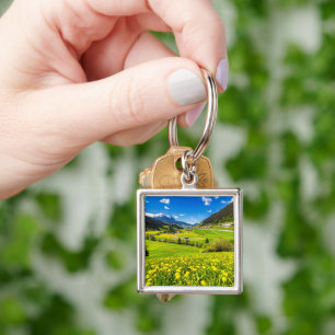 Flowers Dandelion Canton of Grisons, Switzerland Key Ring