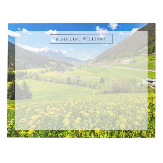 Flowers | Dandelion Canton of Grisons, Switzerland Notepad (Front)