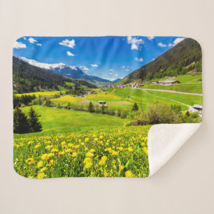 Flowers Dandelion Canton of Grisons, Switzerland Sherpa Blanket