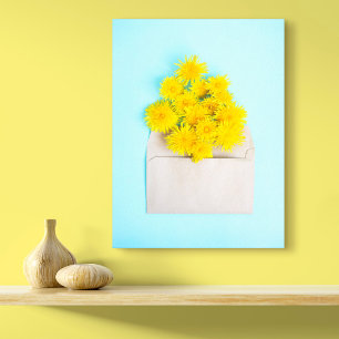 Flowers Dandelions in Envelope Canvas Print
