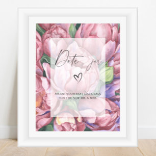 Flowers - date night ideas. Date jar bridal game Poster