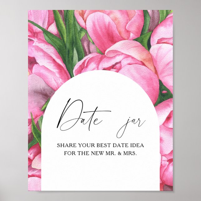 Flowers - date night ideas. Date jar bridal game Poster (Front)