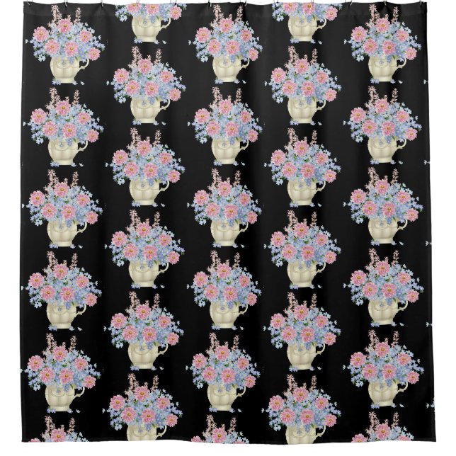 flowers decoration shower curtain (Front)