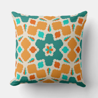 Flowers Diamonds and Candy Green Gold and Teal Cushion