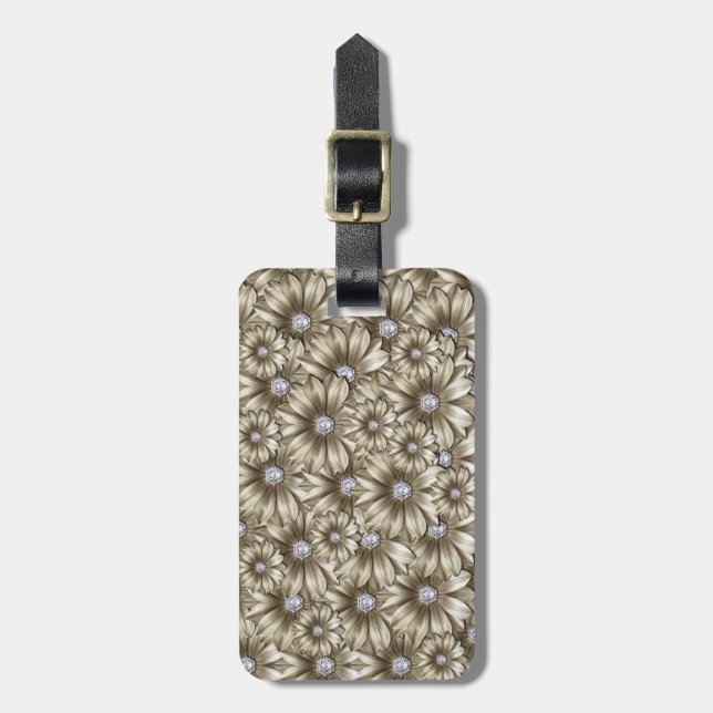 Flowers Diamonds Luggage Tag (Front Vertical)