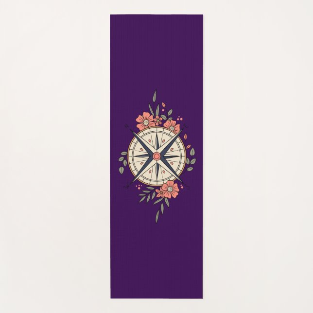 Flowers, Directions, Compass  Yoga Mat (Front)