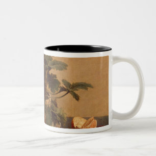 Flowers, dish with fruit and carafe, 1865 Two-Tone coffee mug