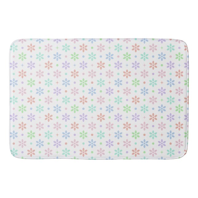 Flowers, Dots & Sparkles Bath Mat (Front)