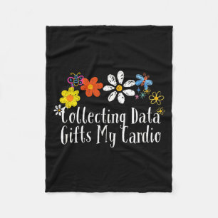 Flowers Drawing Collecting Data My Cardio Funny 20 Fleece Blanket