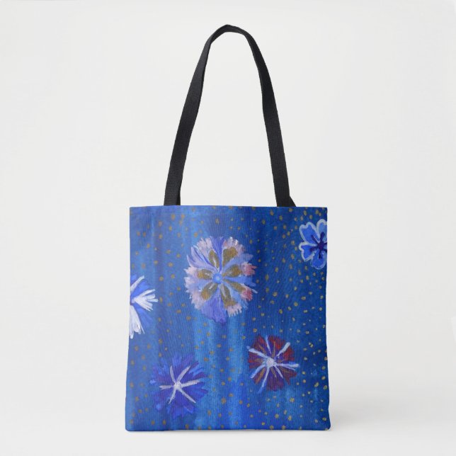 Flowers Drawing Custom All-Over-Print Tote Bag (Front)