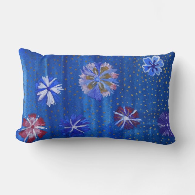 Flowers Drawing Summer Mood Lumbar Pillow (Front)
