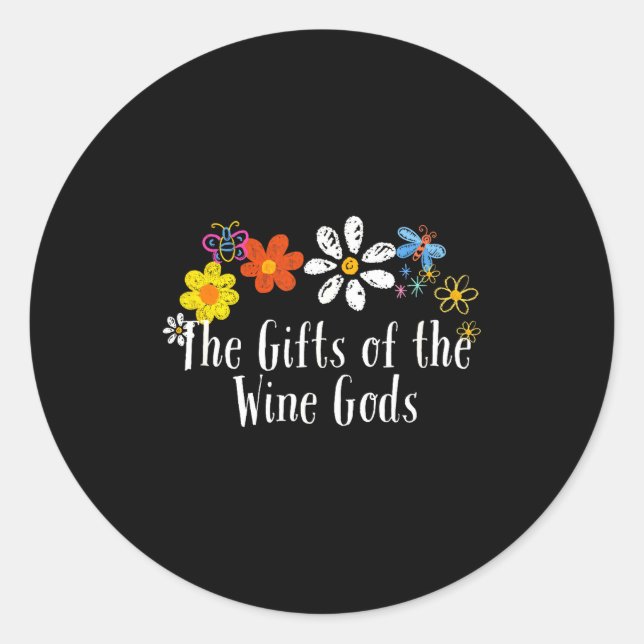 Flowers Drawing The Of The Wine Gods Funny 2025 Sa Classic Round Sticker (Front)