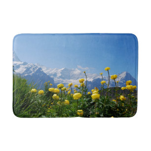 Flowers   Eiger Monch Swiss Alps Bath Mat