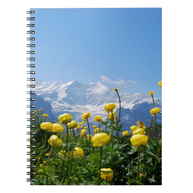 Flowers | Eiger Monch Swiss Alps Notebook (Front)