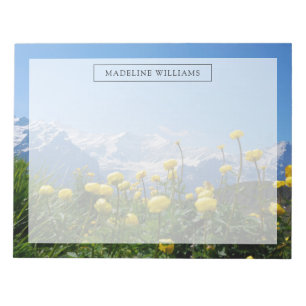 Flowers   Eiger Monch Swiss Alps Notepad