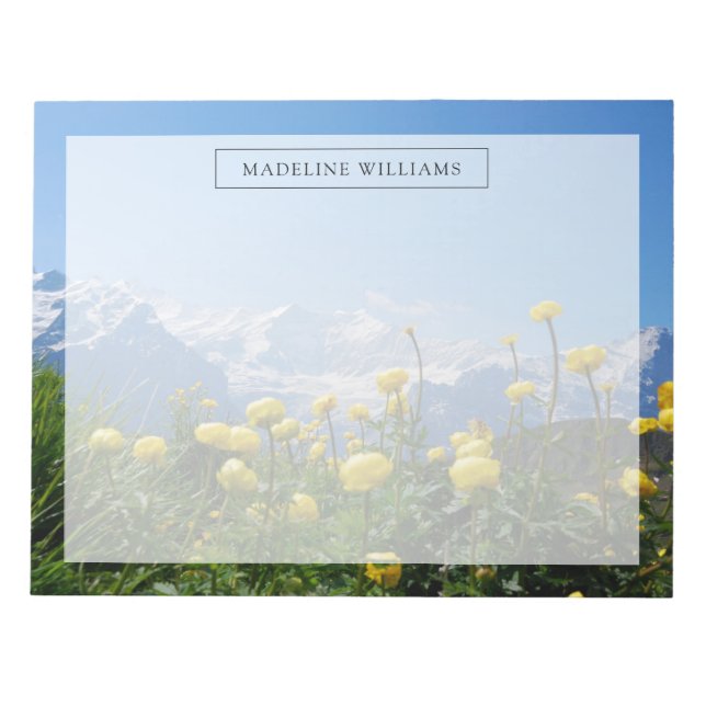 Flowers | Eiger Monch Swiss Alps Notepad (Front)