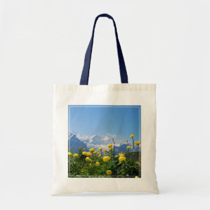 Flowers Eiger Monch Swiss Alps Tote Bag