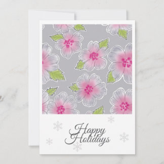 Flowers Elegance Happy Holidays Birthday Card