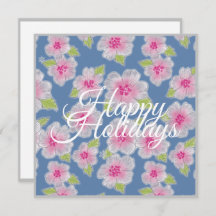 Flowers Elegance Happy Holidays Card