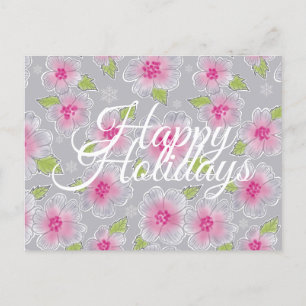 Flowers Elegance Happy Holidays Card