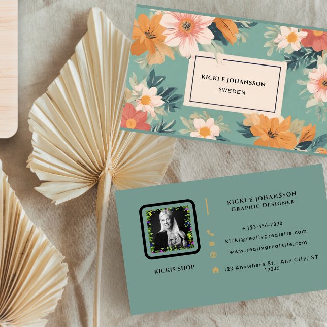 Flowers Elegant Watercolor Business Card (Flowers Elegant Watercolor Business Card)