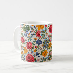 Flowers Everywhere, colorful design, Coffee Mug