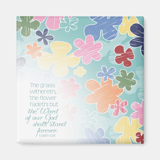 Flowers Fadeth Square Magnet (Front)