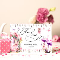 Flowers Fairy Modern Garden Baby Shower Thank You