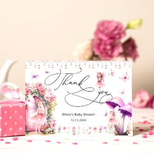 Flowers Fairy Modern Garden Baby Shower Thank You Card