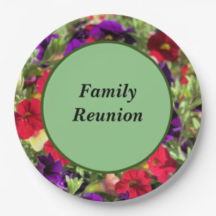 Flowers Family Reunion Paper Plate