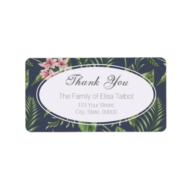 Flowers Family Thank you Address Label (Front)
