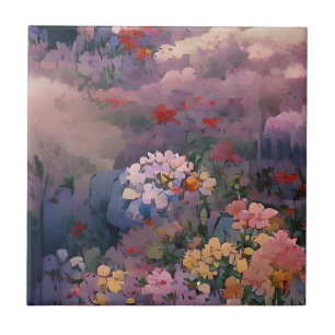 Flowers fantasy digital art ceramic tile