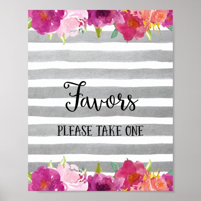 Flowers Favours Wedding Poster Print (Front)