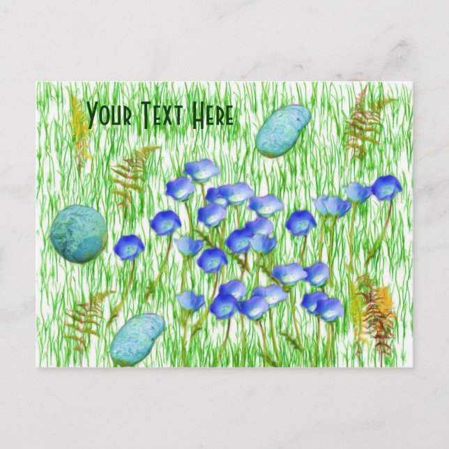 Flowers Ferns Painting Customisable Postcard (Front)