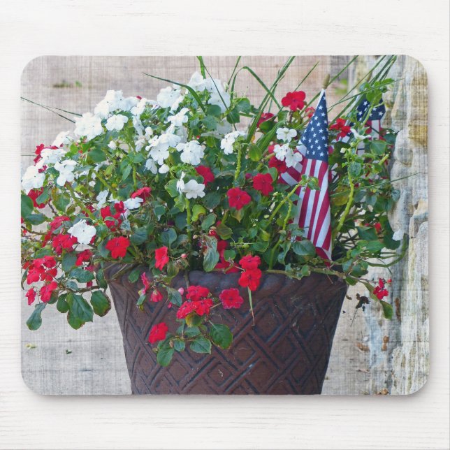 Flowers & Flags Mouse Pad (Front)
