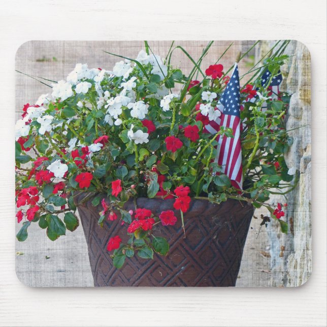 Flowers & Flags Mouse Pad (Front)
