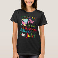 Flowers Flamingo Just A Girl Who Loves Christmas I