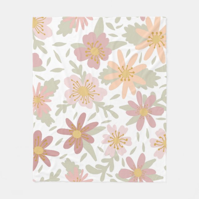 Flowers Fleece Blanket (Front)